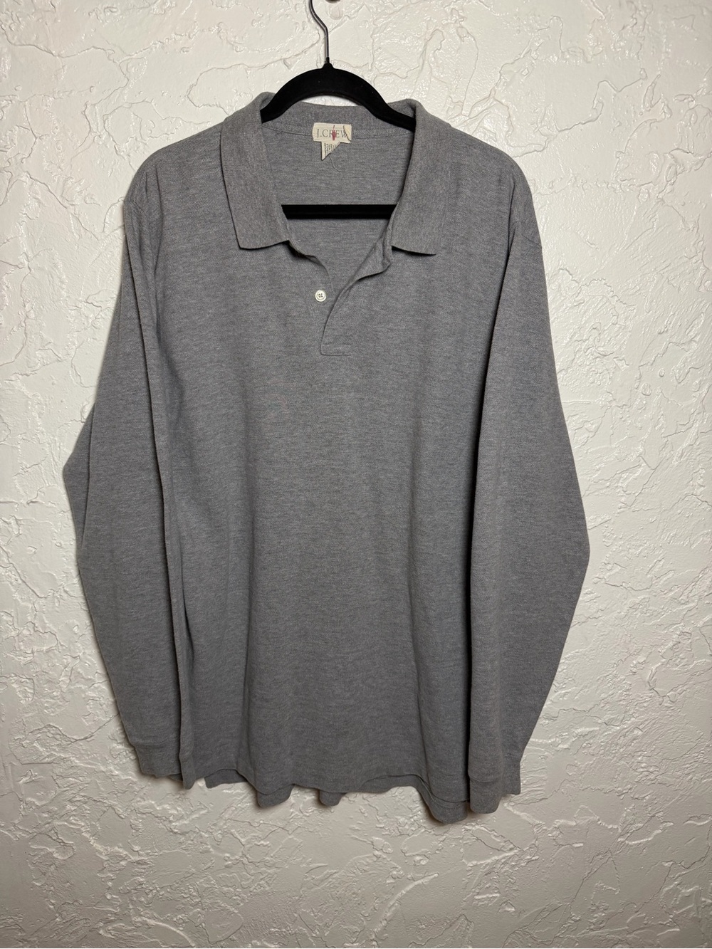 Vintage J. Crew Oarsman Men's Long Sleeve Polo in Gray